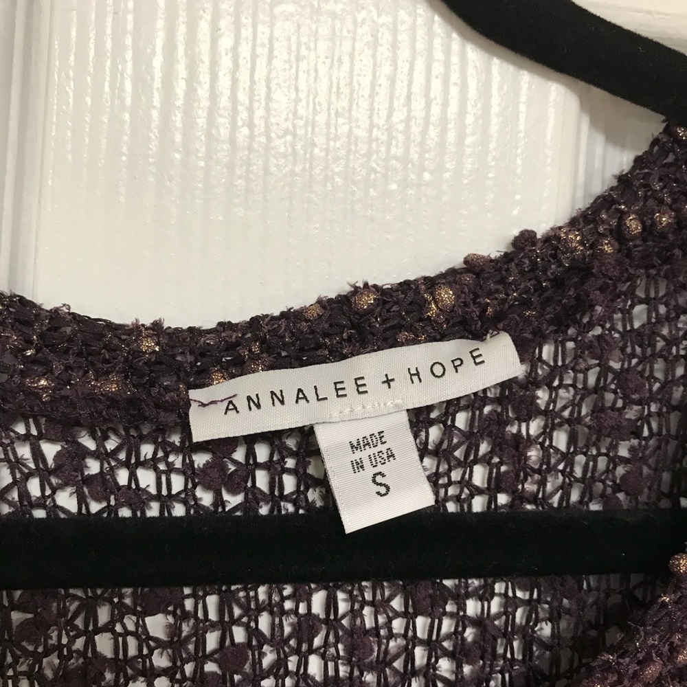 Annalee & Hope Aubergine & Gold batwing top - Picture 2 of 7